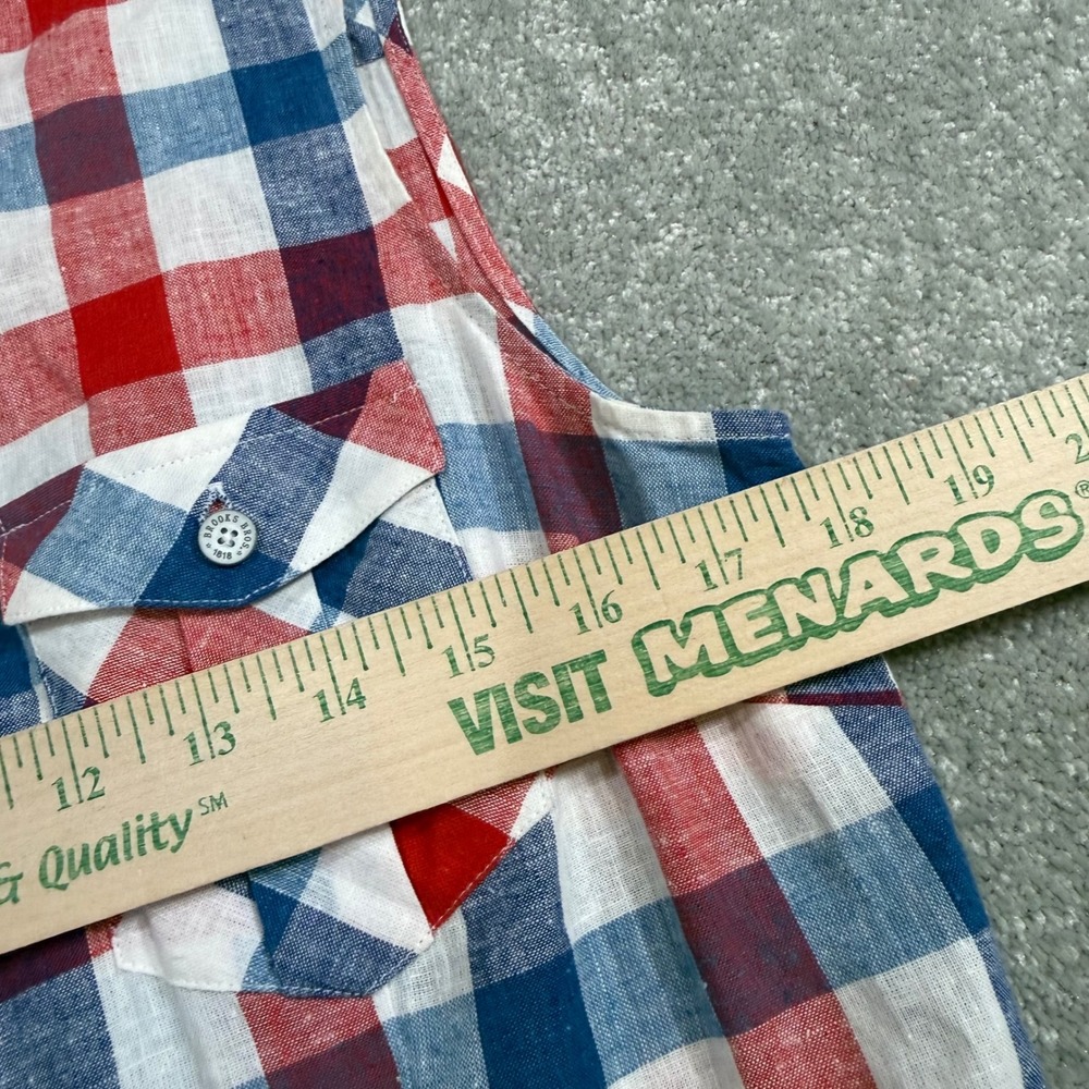 Brooks Brothers Red Fleece Plaid‎ Linen Blend Sleeveless Shirt Dress Red Blue 8 - Picture 11 of 11